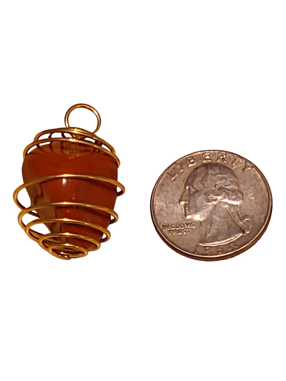 Natural Red Jasper Wire Wrapped Pendant